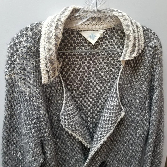 Anthropologie HWR Chunky  Knit Long Cardigan Pockets Grey S - Picture 3 of 10